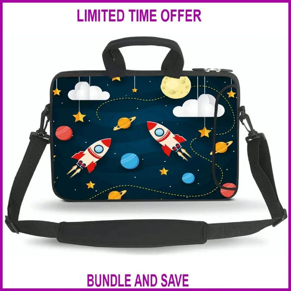15.6 Inch Laptop Messenger Bag Neoprene Sleeve Handle Shoulder Strap
